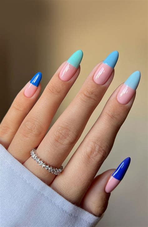 sky blue french tip